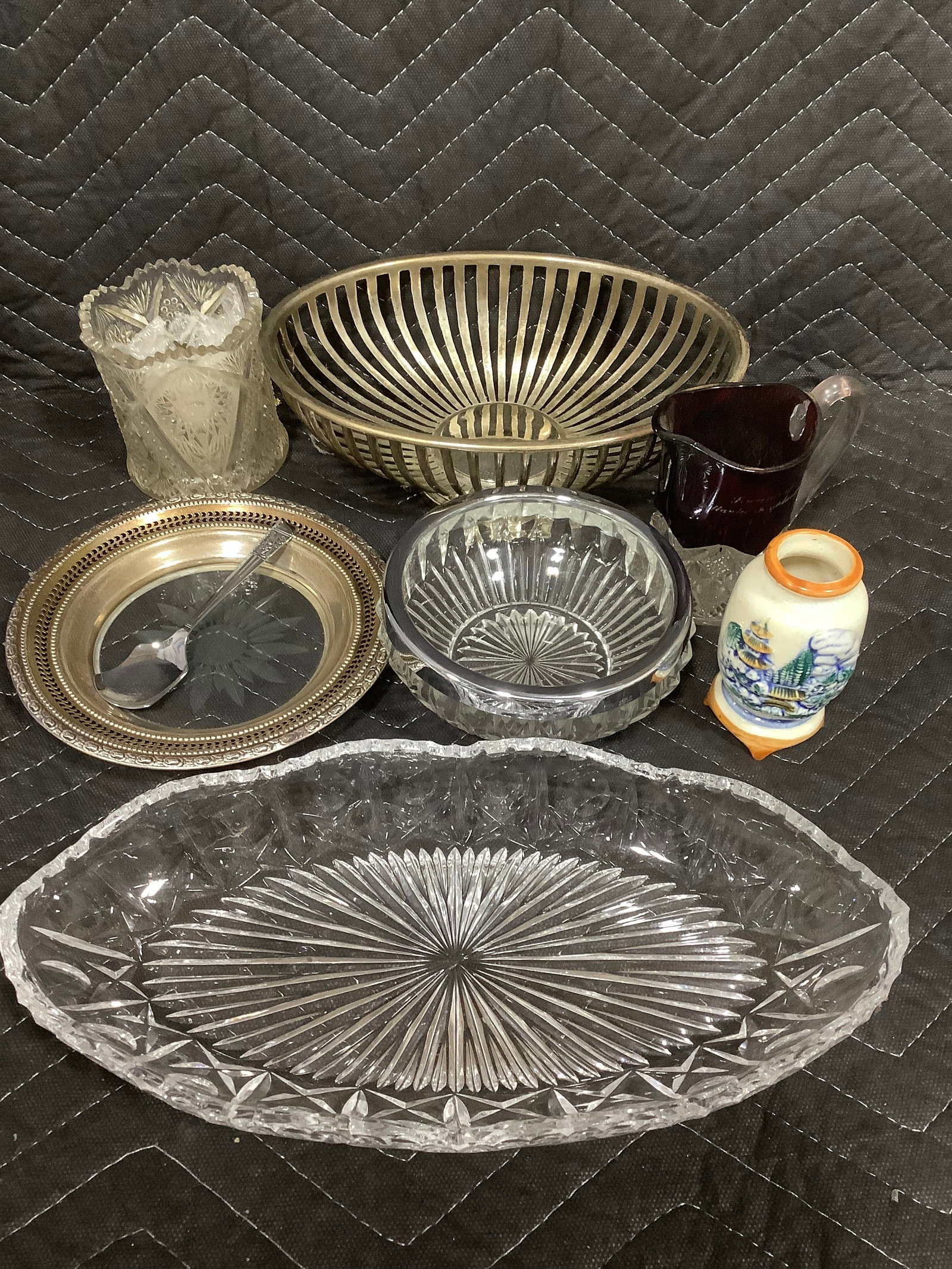 Crystal Glass Platter/Bowl, Pitcher, and more (1 of 1)