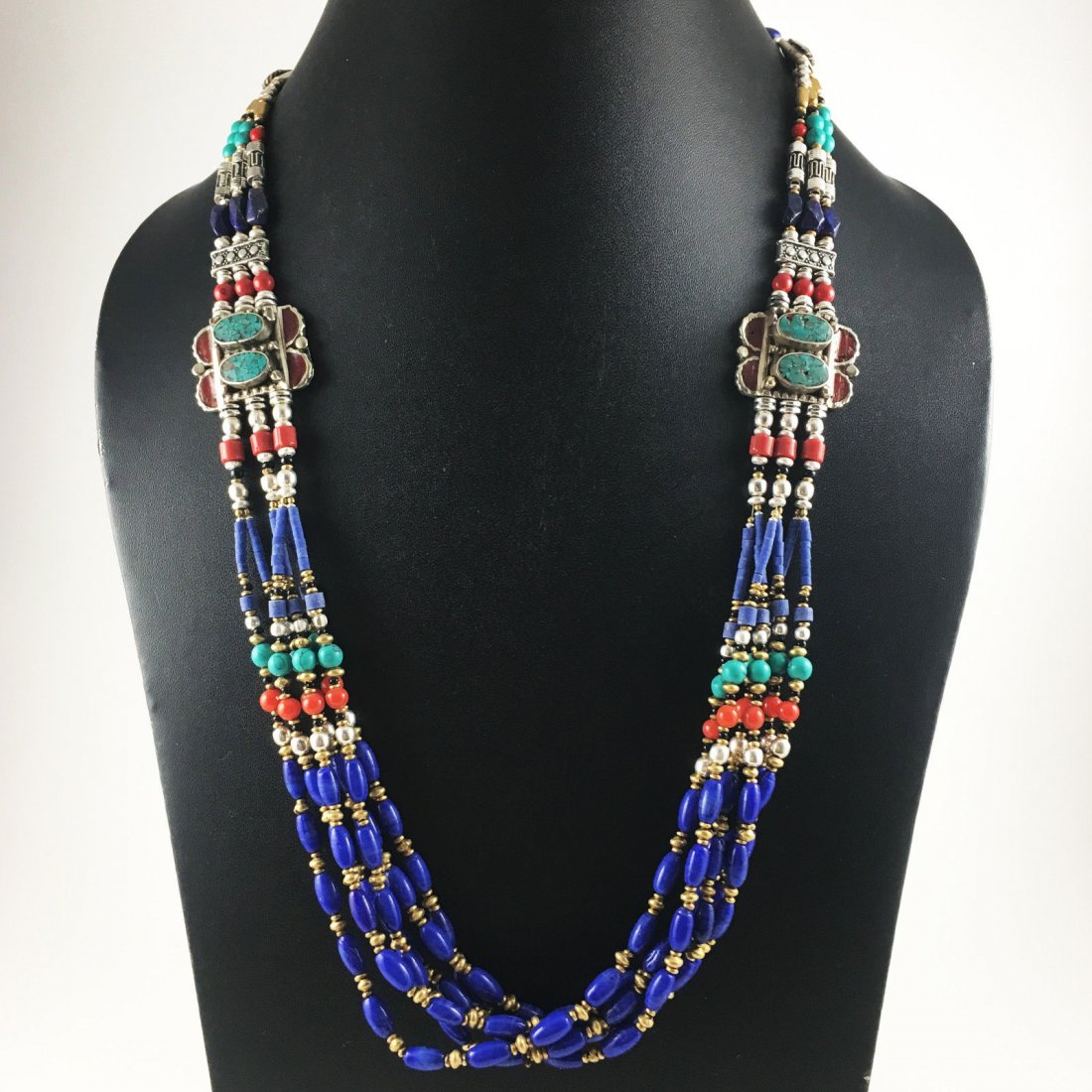 Tibetan Blue Lapis Unique Handmade Necklace (1 of 1)