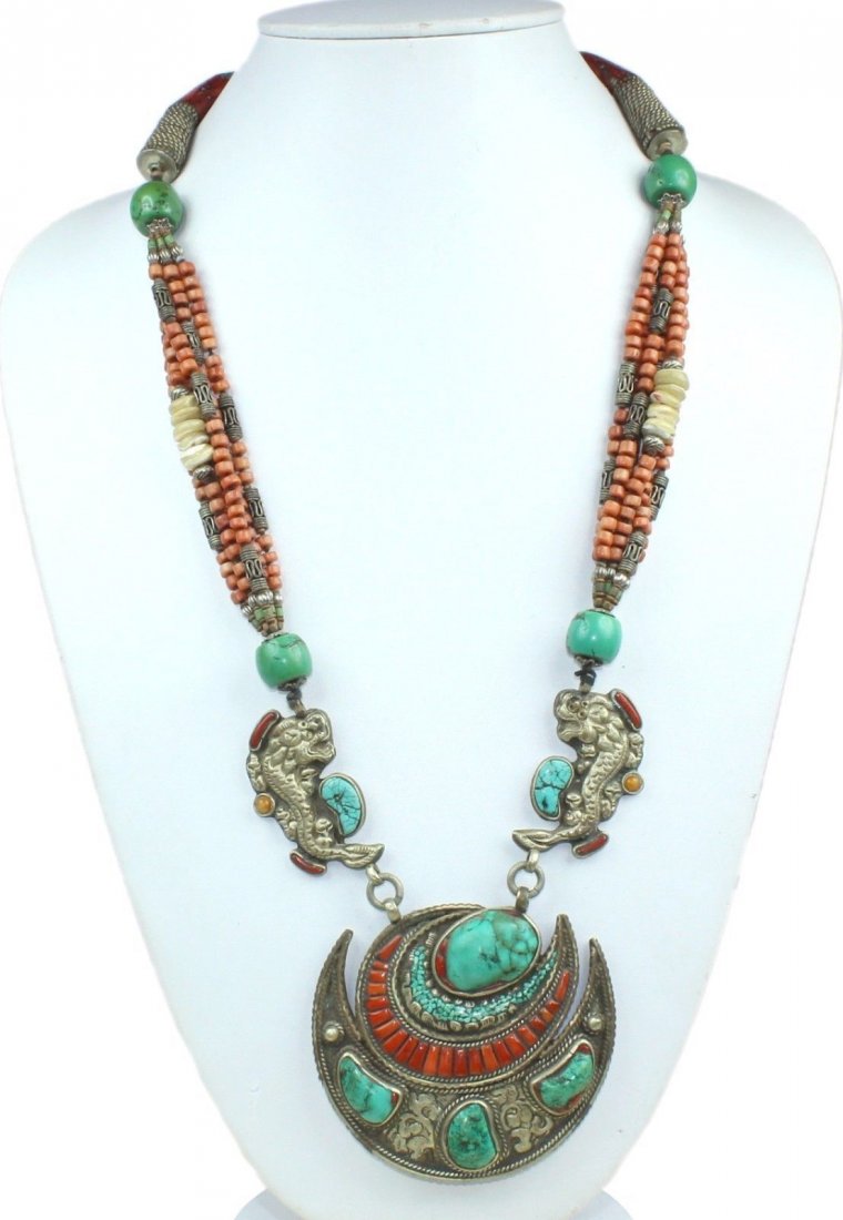 Tibetan Buddhist Turquoise & Coral Necklace: PRISTINE GEMS Incredible one of a kind pieces for all occasions. Great for yourself, gifts for friends, or even to sell in your own store!! We are now offering wholesale prices!!