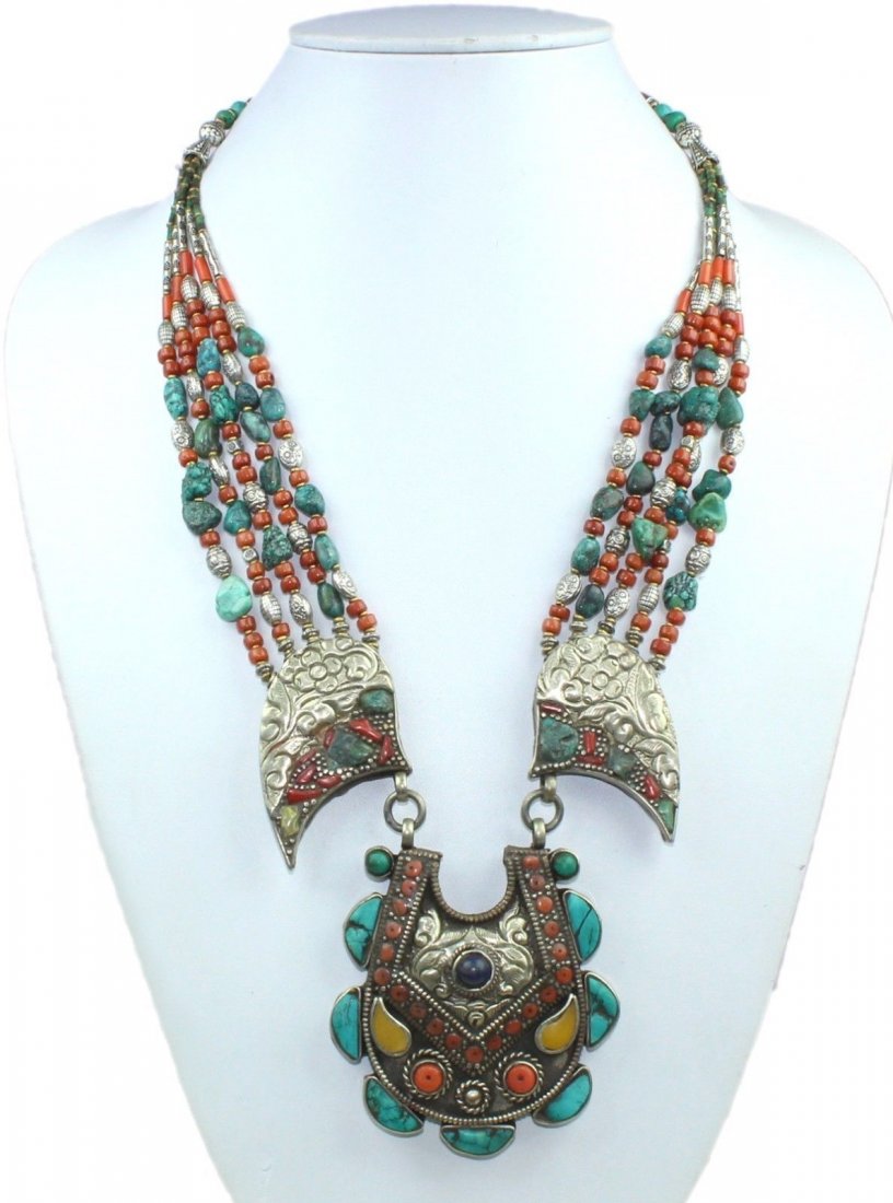 Natural Ethnic Tibetan Turquoise Beautiful Necklace (1 of 1)