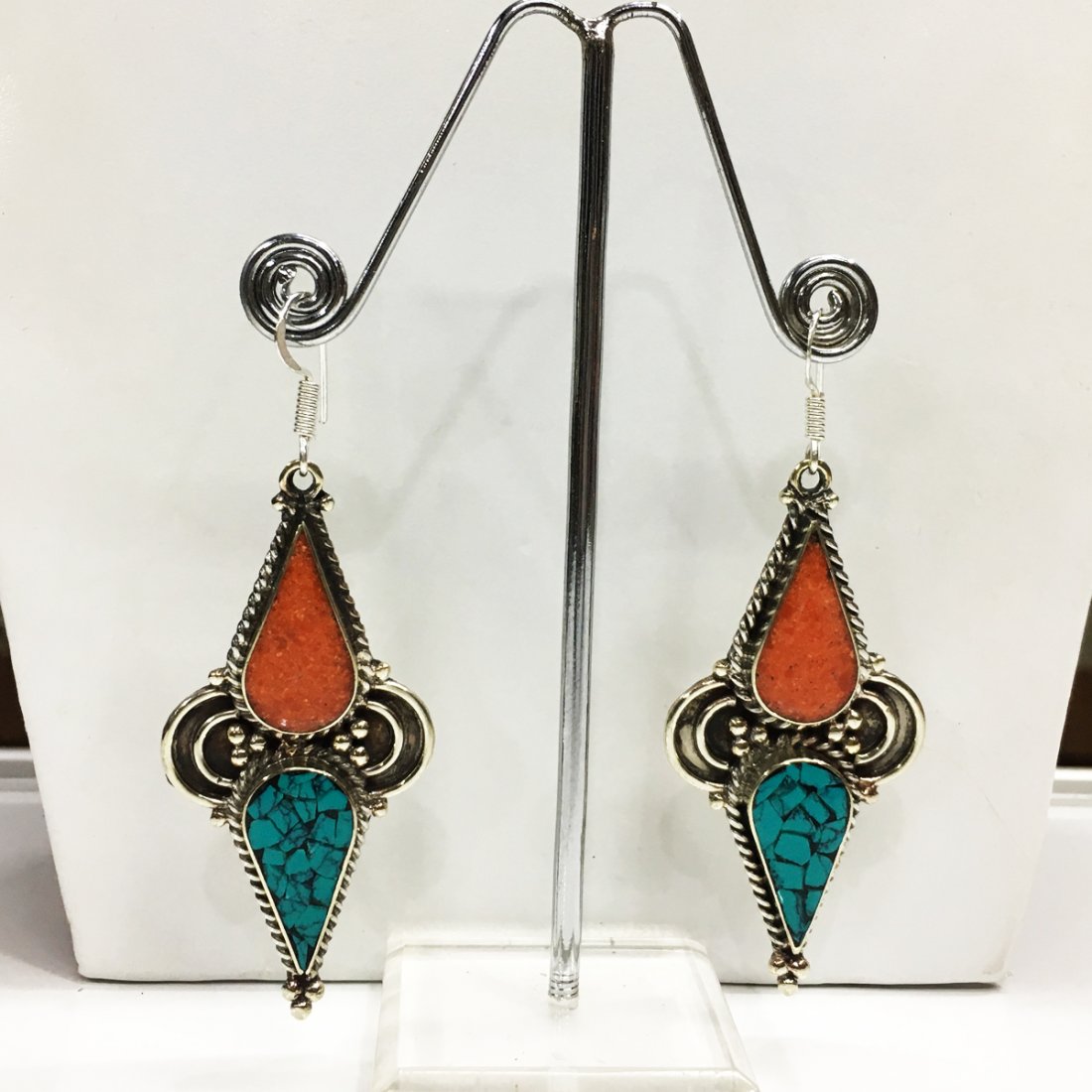 Buddhist Turquoise Vintage Tibetan Nepali Earring: PRISTINE GEMS Incredible one of a kind pieces for all occasions. Great for yourself, gifts for friends, or even to sell in your own store!! We are now offering wholesale prices!!