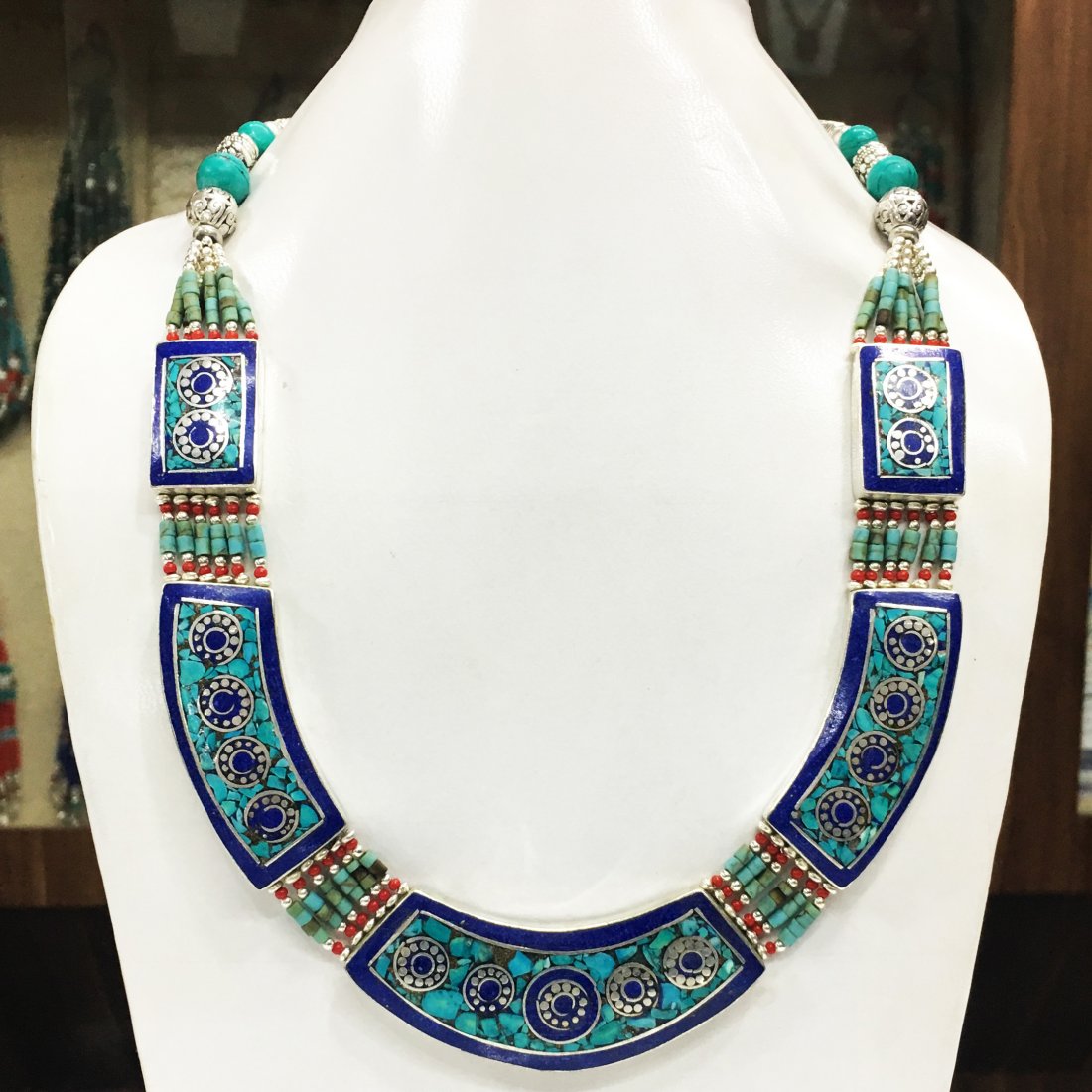 Old Vintage Turquoise Tibetan Asian Necklace (1 of 1)