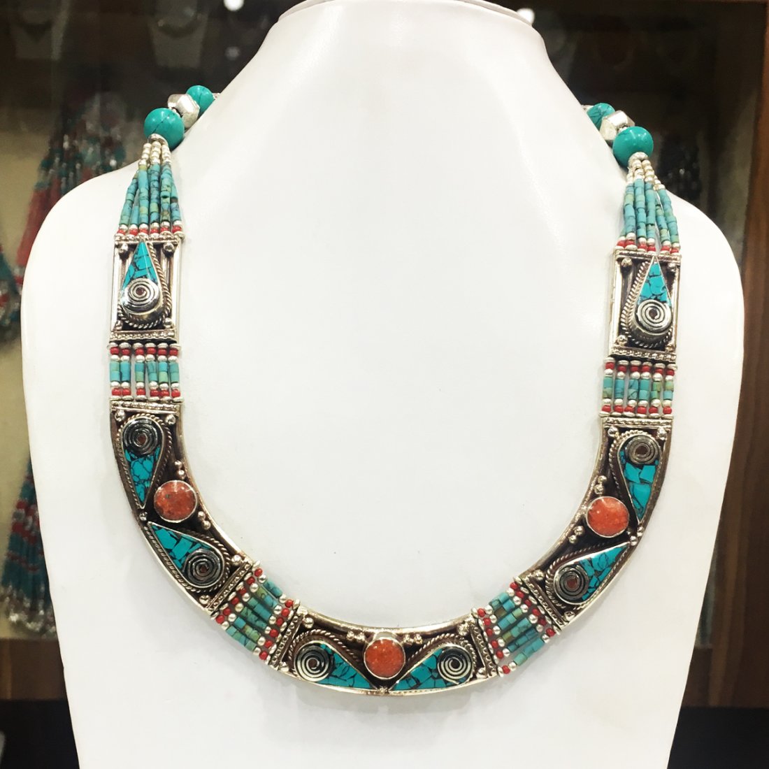 Tibetan Asian Ethnic Tibetan Silver Necklace (1 of 1)