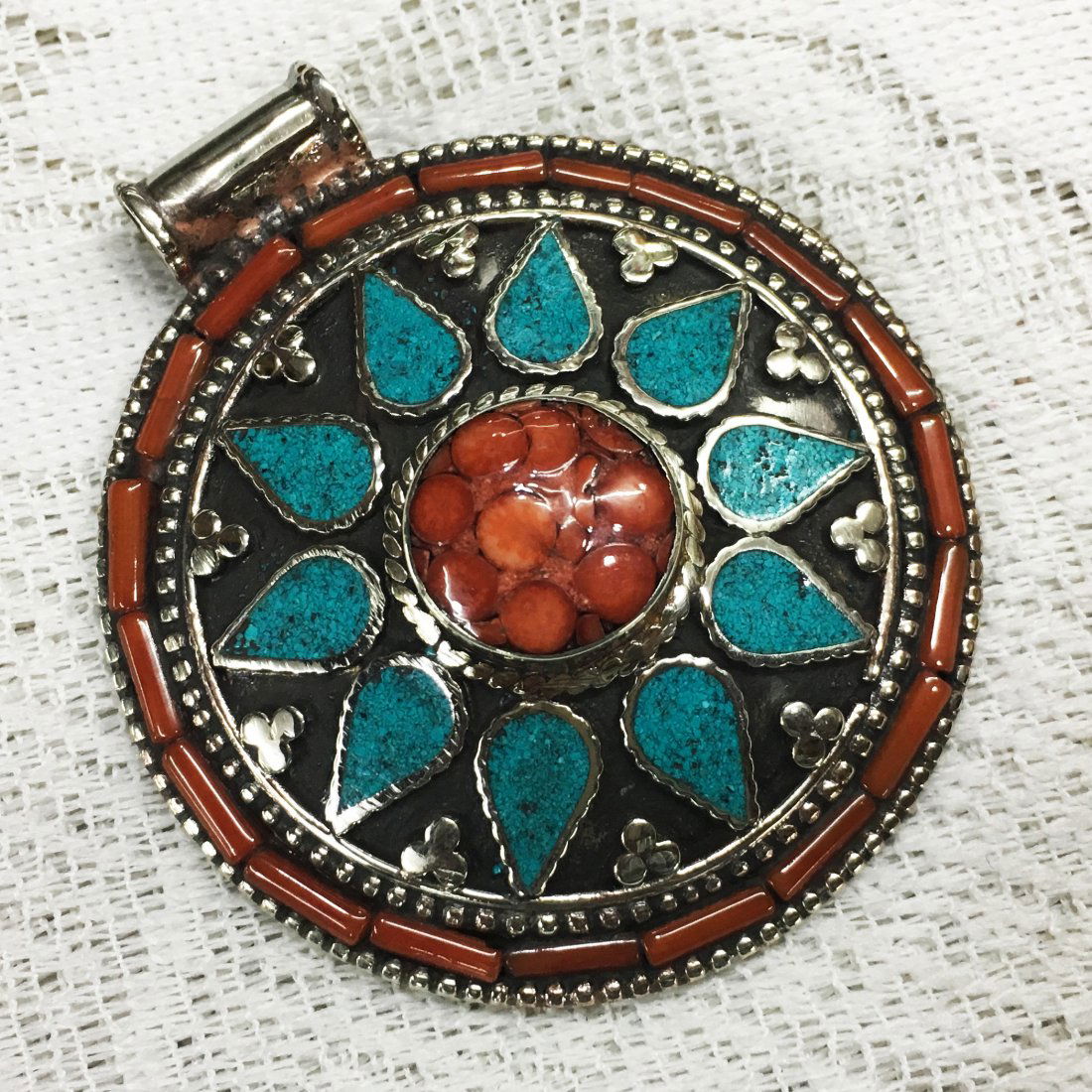 Nepalese Handmade Tibetan Statement Pendant (1 of 1)