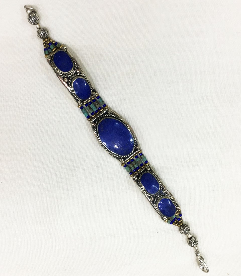 Charm Tibetan Lapis Choker Handmade Bracelet (1 of 1)