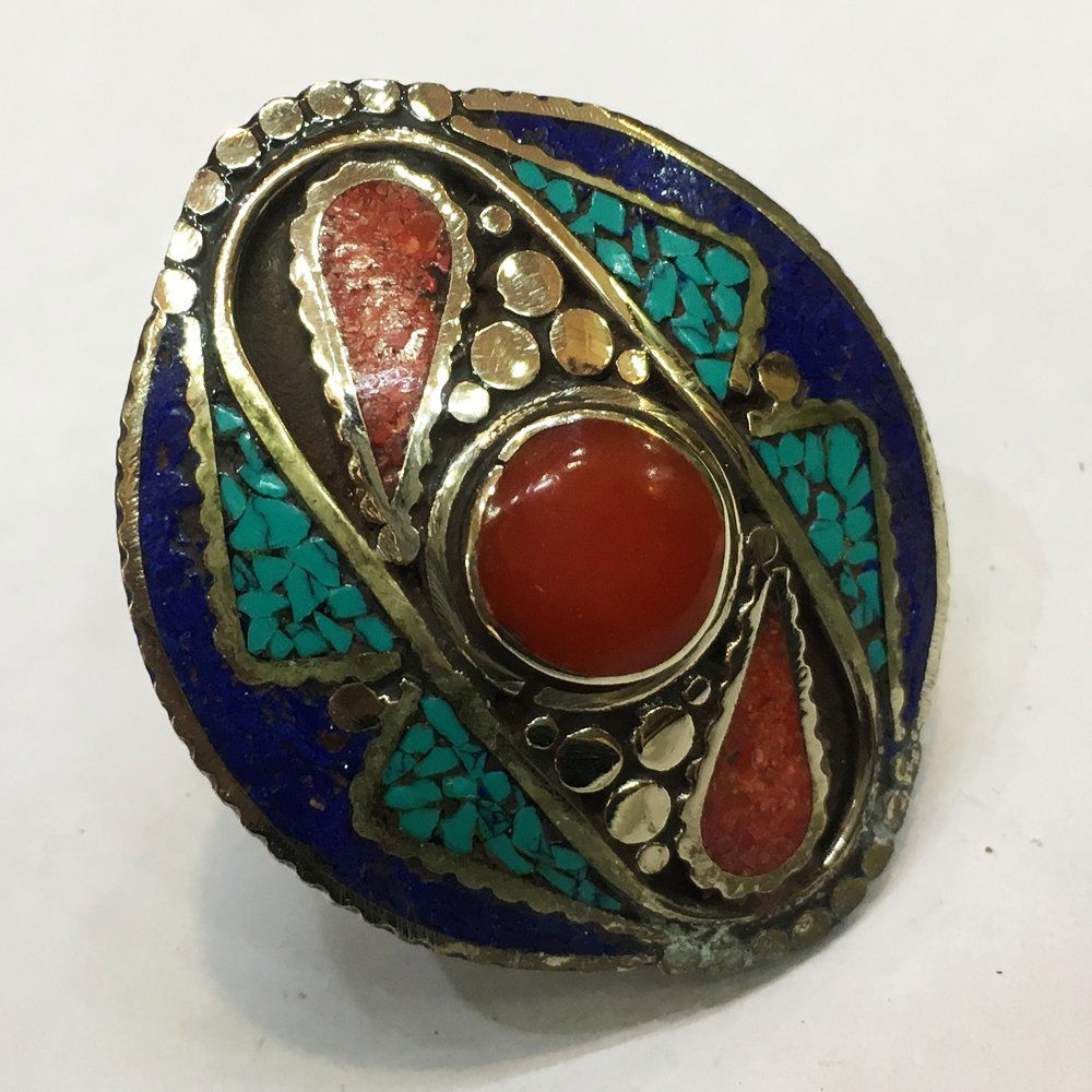Free size Tibetan Coral Unique Handmade Ring (1 of 1)