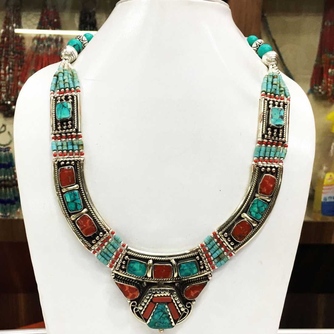 Handmade Tibetan Turquoise & Lapis Necklace (1 of 1)