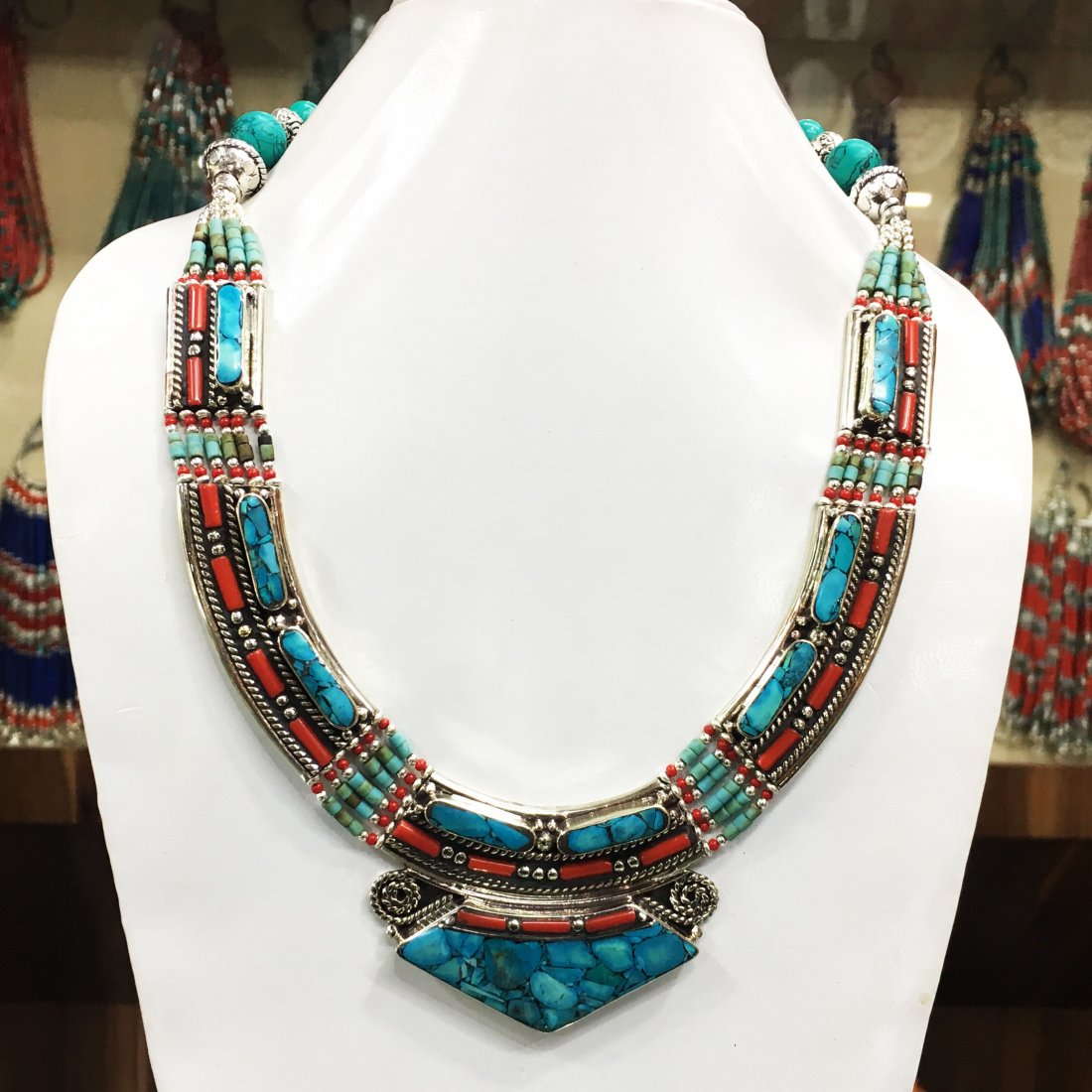 Tibetan Asian Ethnic Tibetan Silver Necklace (1 of 1)