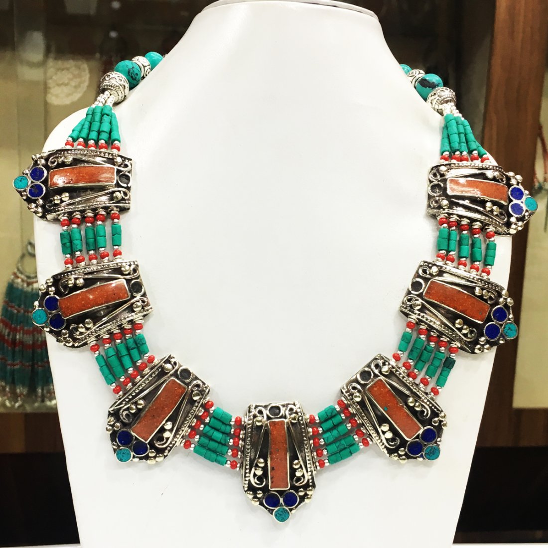 Royal Nepali & Mexican Big Bold Ethnic Necklace: Incredible one of a kind pieces for all occasions. Great for yourself, gifts for friends, or even to sell in your own store!! We are now offering wholesale prices! Shipping $8. Item: Antique Ti