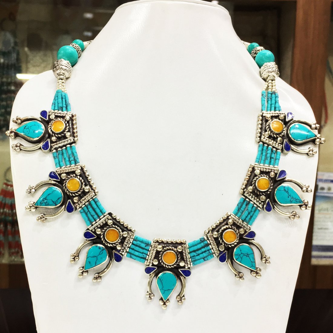 Bold Choker Handmade Amber Necklace: Incredible one of a kind pieces for all occasions. Great for yourself, gifts for friends, or even to sell in your own store!! We are now offering wholesale prices! Item: Antique Tibetan Handmad