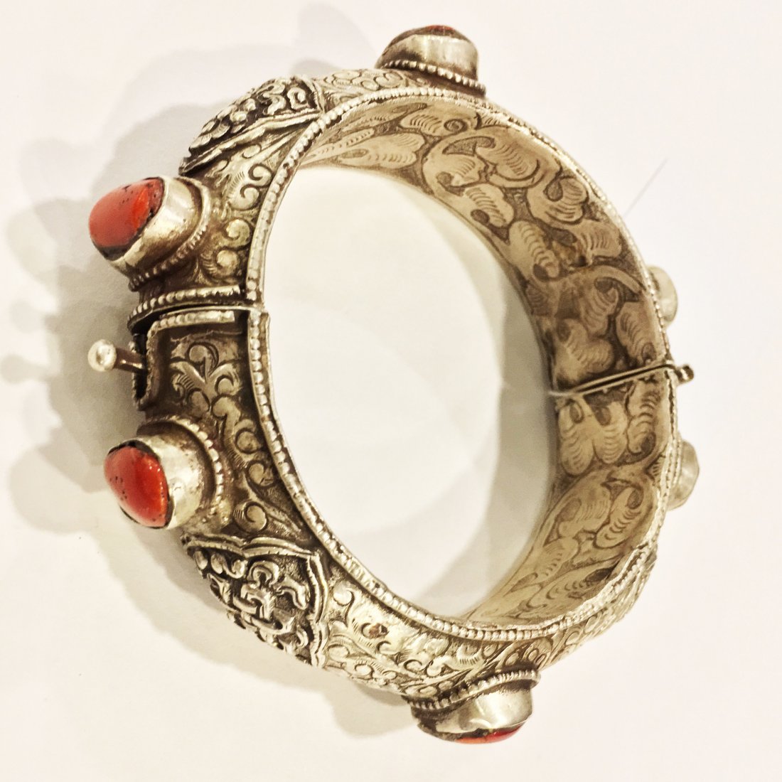 Ethnic 925 Sterling Silver Handmade Bangle (1 of 4)