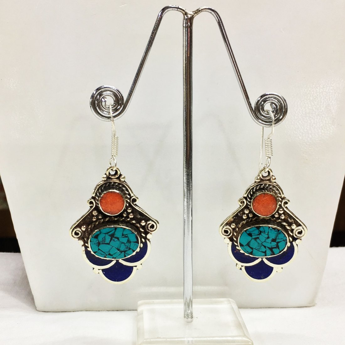 Nepalese Handmade Turquoise Earring (1 of 1)