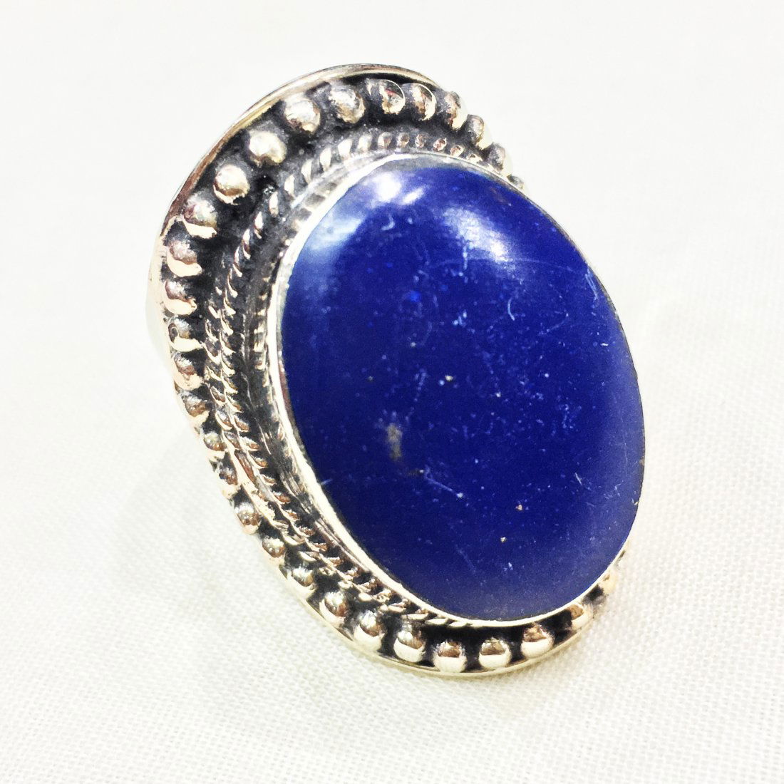 10MM Vintage Lapis Tibetan Handmade Ring (1 of 2)