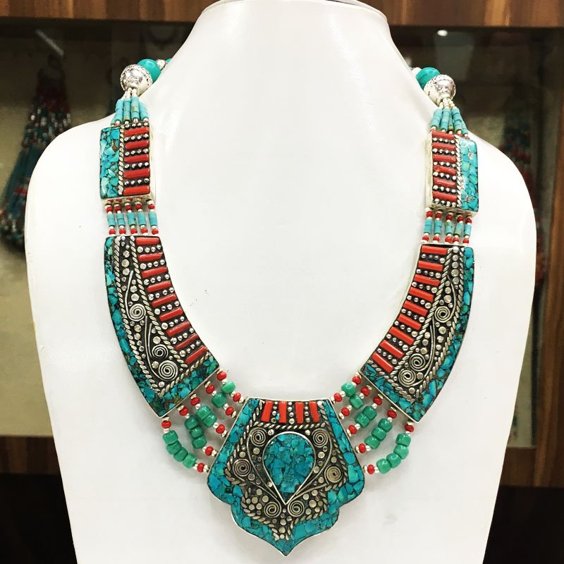 Nepali & Mexican Big Bold Ethnic Necklace: Incredible one of a kind pieces for all occasions. Great for yourself, gifts for friends, or even to sell in your own store!! We are now offering wholesale prices! Item: Antique Tibetan Handmade Neckl