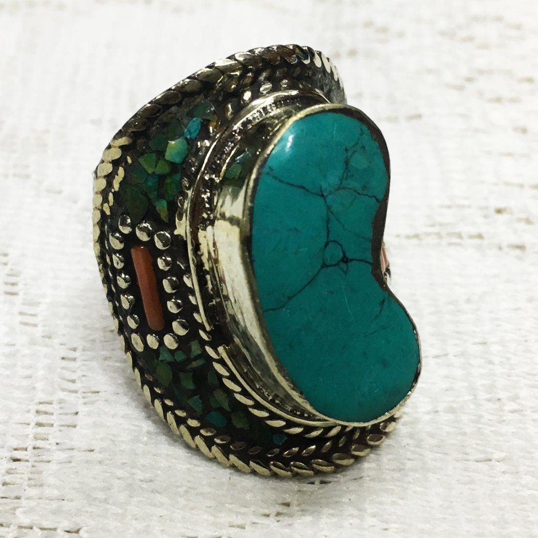 8MM - Traditional Vintage Turquoise Antique Ring: Incredible one of a kind pieces for all occasions. Great for yourself, gifts for friends, or even to sell in your own store!! We are now offering wholesale prices! Item: Antique Tibetan Handmad