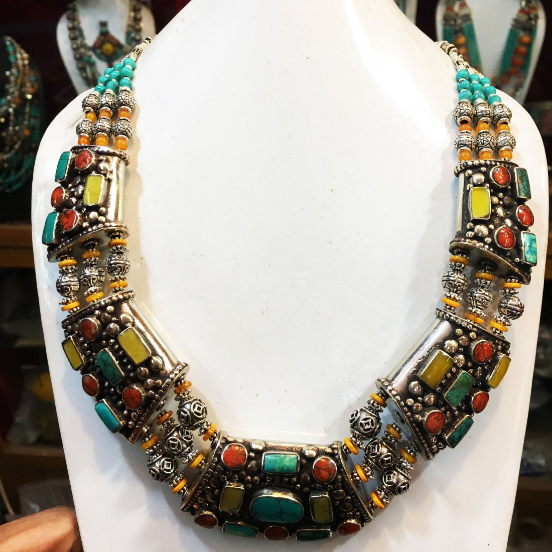 Women's Handmade Choker Amber Necklace: Incredible one of a kind pieces for all occasions. Great for yourself, gifts for friends, or even to sell in your own store!! We are now offering wholesale prices! Item: Antique Tibetan Handmade Neckl