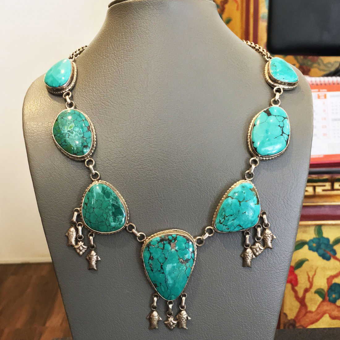 Antique turquoise pendant Outlet