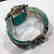 Antique Tibetan Silver Amber & Turquoise Bangle - 2
