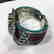 Antique Tibetan Silver Amber & Turquoise Bangle - 3
