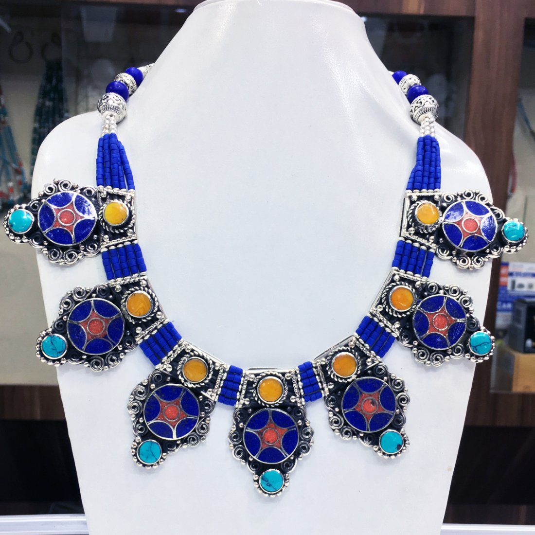 Tibetan Lapis Unique Handmade Necklace (1 of 1)
