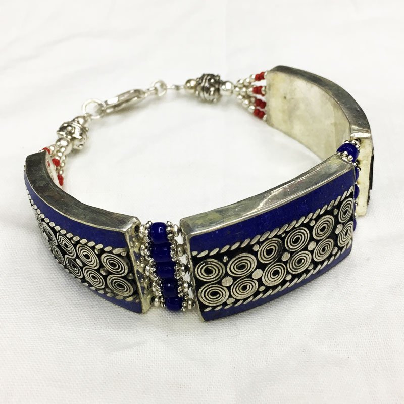 Buddhist Lapis Vintage Tibetan Nepali Bracelet: Tibetan Jewelry :- Exquisitely Beautiful & Amazingly affordable. We are an expert in manufacturer & trade and ship (Wholesale & Export) worldwide. Our manufacturing is located in Kathmandu