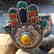 Turquoise & Amber Antique Handmade Fatima Hand Bangle