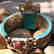 Turquoise & Amber Antique Handmade Fatima Hand Bangle - 3