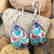 Turquoise & Lapis Gemstone Tibetan Silver Earrings
