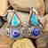 Tibetan Designer Turquoise & Lapis Handmade Earring