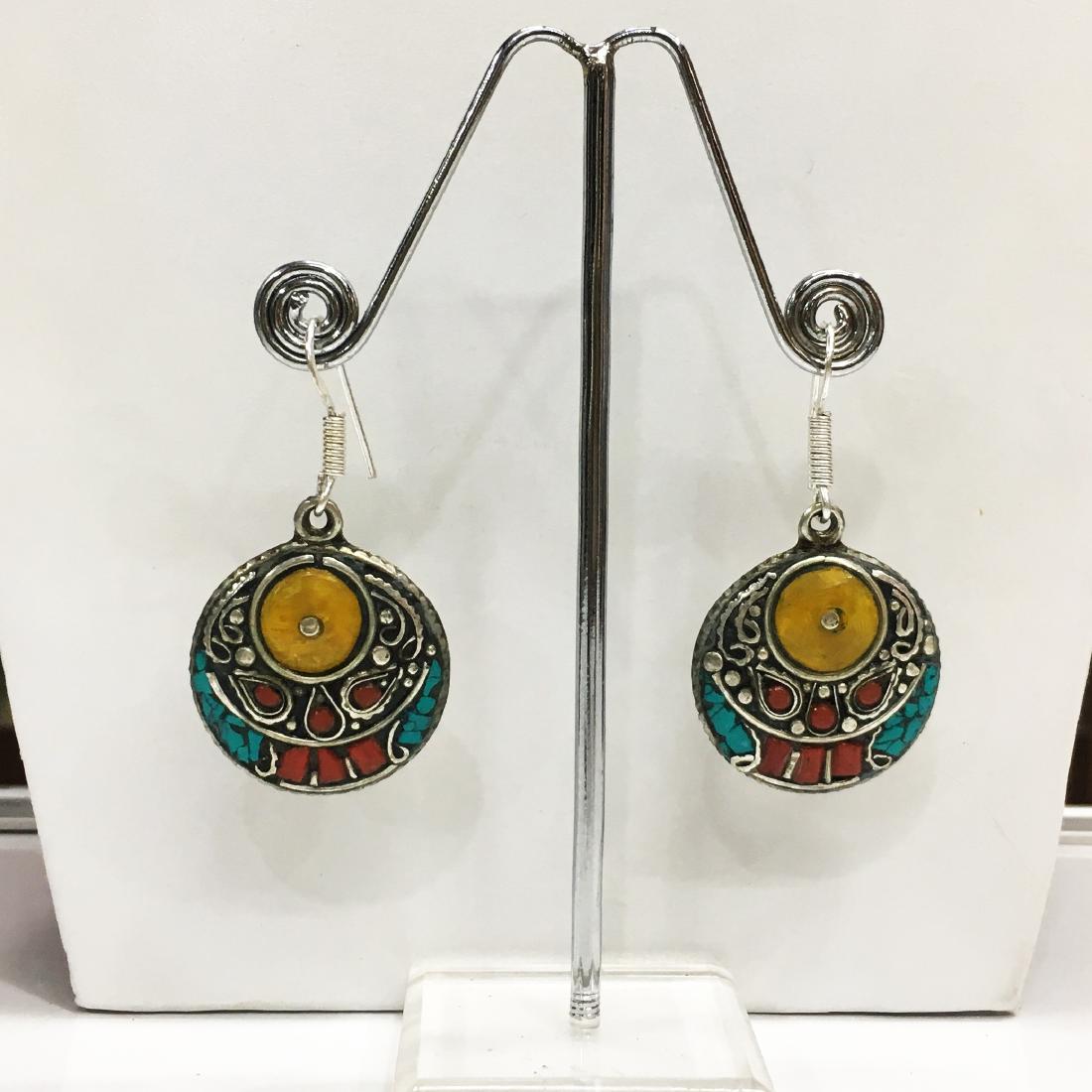 Buddhist Lapis Vintage Tibetan Nepali Earrings: Tibetan Jewelry :- Exquisitely Beautiful & Amazingly affordable. We are an expert in manufacturer & trade and ship (Wholesale & Export) worldwide. Our manufacturing is located in Kathmandu