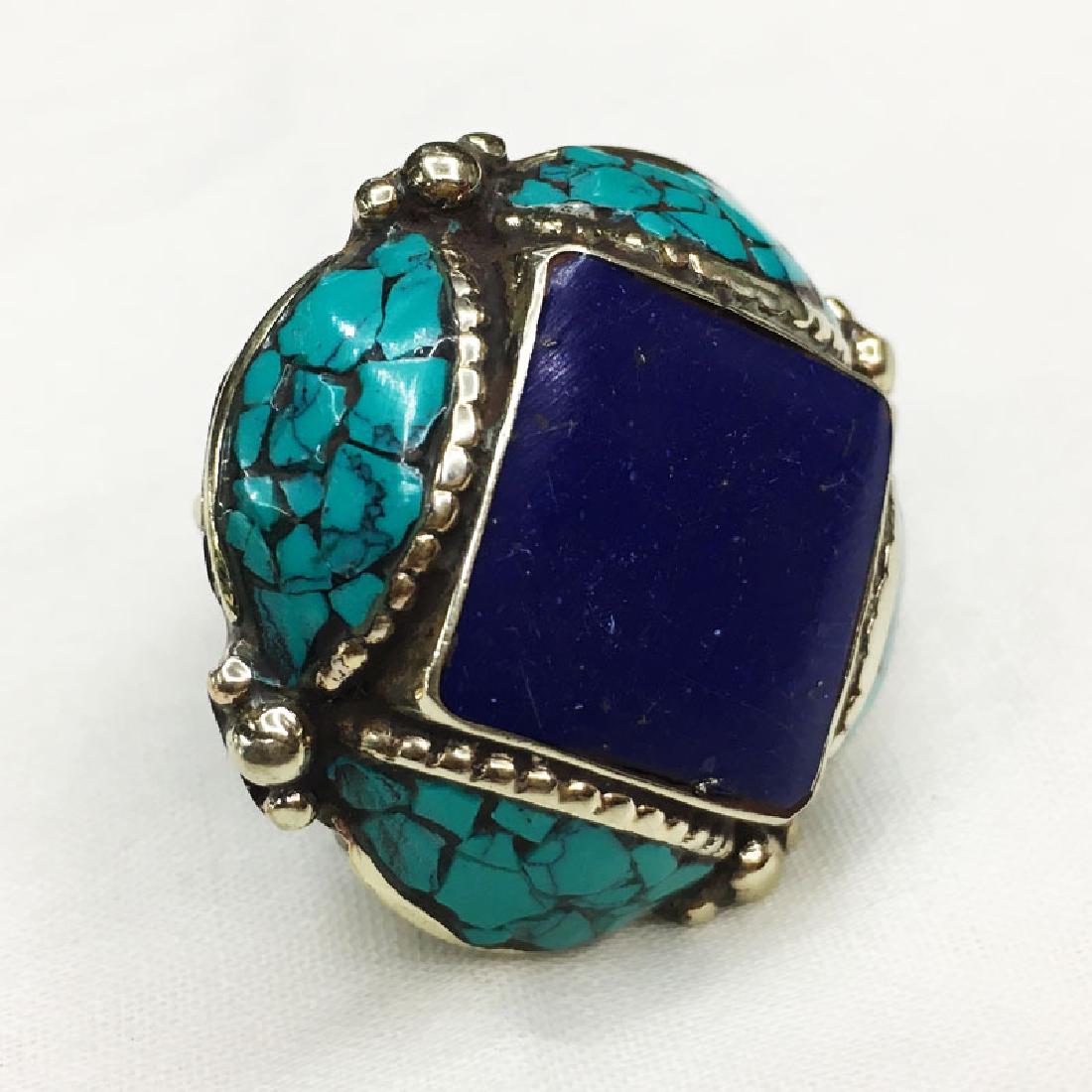 Lapis Tribal Bohemian Handmade Ring (1 of 2)
