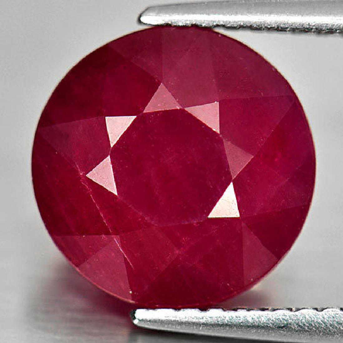4.41 CT. NATURAL RED RUBY ROUND SHAPE 9.5 MM.