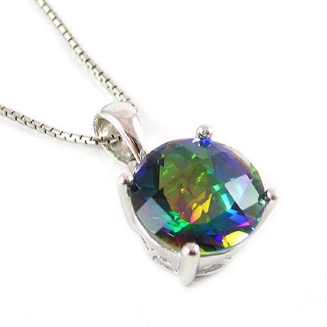 Sterling Silver Cut Faceted Blue Mystic Topaz Pendant (1 of 1)