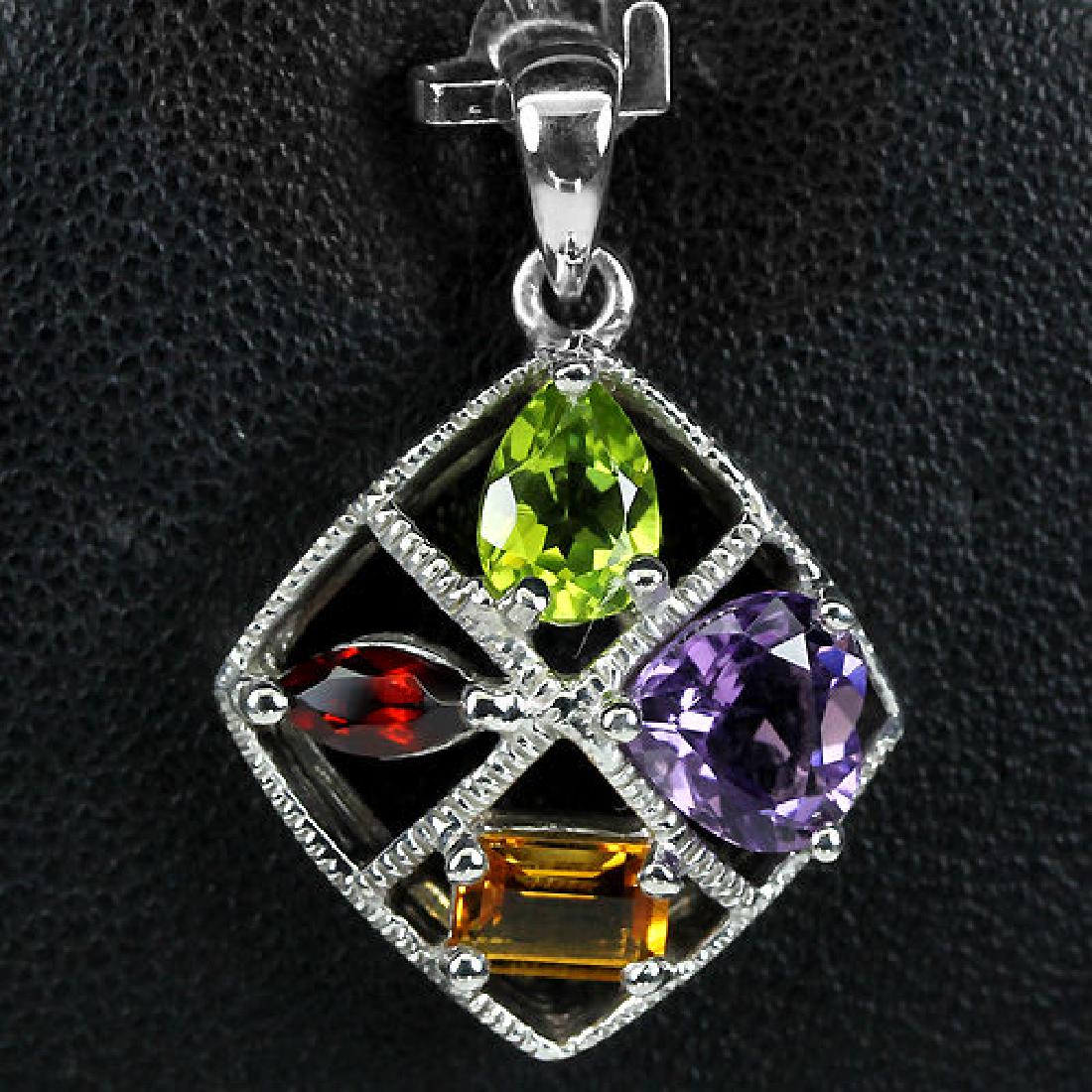 Sterling Silver Faceted Genuine Natural Multigem (1 of 1)