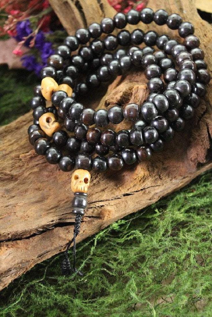 BONE AND SKULL IMPERMANENCE 108 MALA: I have never had such strong positive reactions to a mala before. I sold one of these right off my neck at a Starbucks one morning. I wear this mala often and get comments all da
