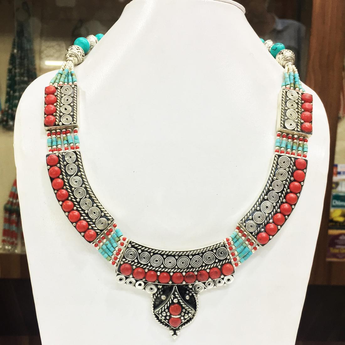 Antique Tibetan Lapis & Coral Necklace (1 of 1)