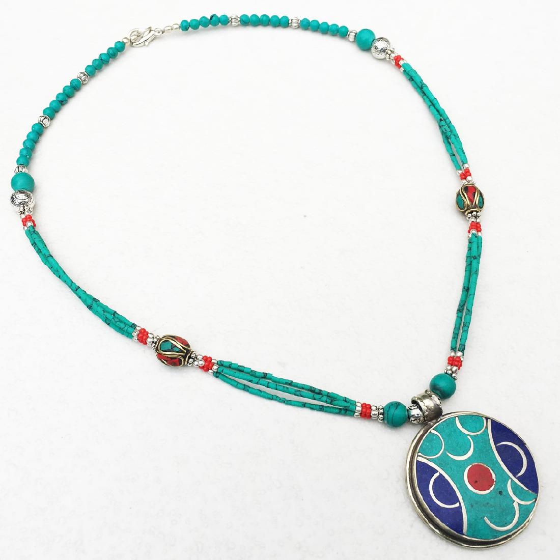 Gypsy Ethnic Antique Turquoise Choker Necklace: Tibetan Jewelry :- Exquisitely Beautiful & Amazingly affordable. We are an expert in manufacturer & trade and ship (Wholesale & Export) worldwide. Our manufacturing is located in Kathmandu