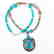 SINGLE STRAND TURQUOISE BEADED NECKLACE WITH BEAD
