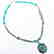 SINGLE STRAND TURQUOISE BEADED NECKLACE WITH BEAD - 2