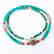 SINGLE STRAND TURQUOISE BEADED NECKLACE WITH BEAD