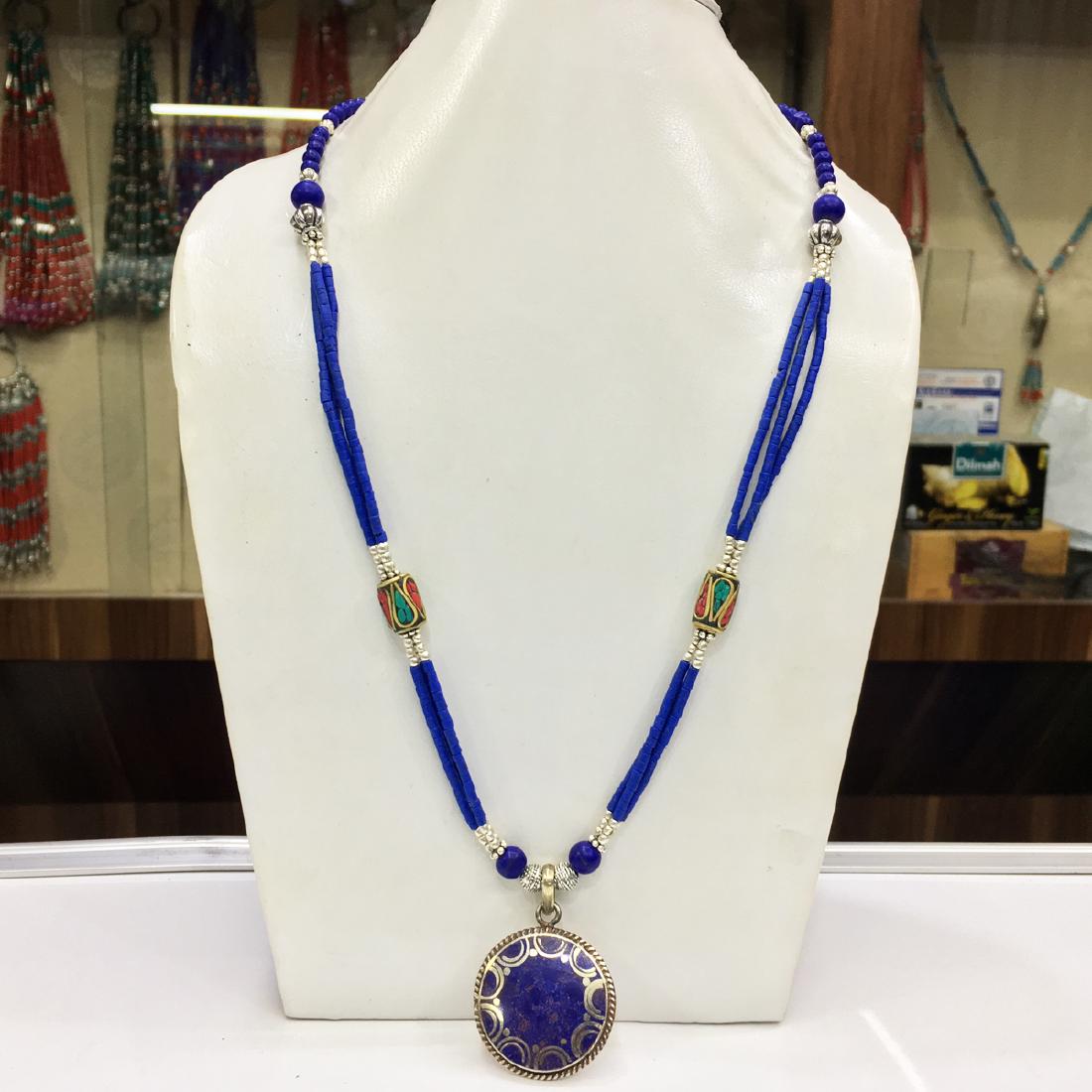 Buddhist Lapis Vintage Tibetan Nepali Necklace: Tibetan Jewelry :- Exquisitely Beautiful & Amazingly affordable. We are an expert in manufacturer & trade and ship (Wholesale & Export) worldwide. Our manufacturing is located in Kathmandu