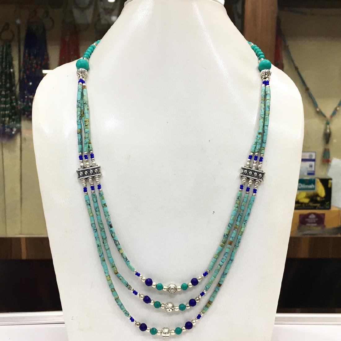 Tibetan Nepalese Handmade Turquoise Necklace: Tibetan Jewelry :- Exquisitely Beautiful & Amazingly affordable. We are an expert in manufacturer & trade and ship (Wholesale & Export) worldwide. Our manufacturing is located in Kathmandu