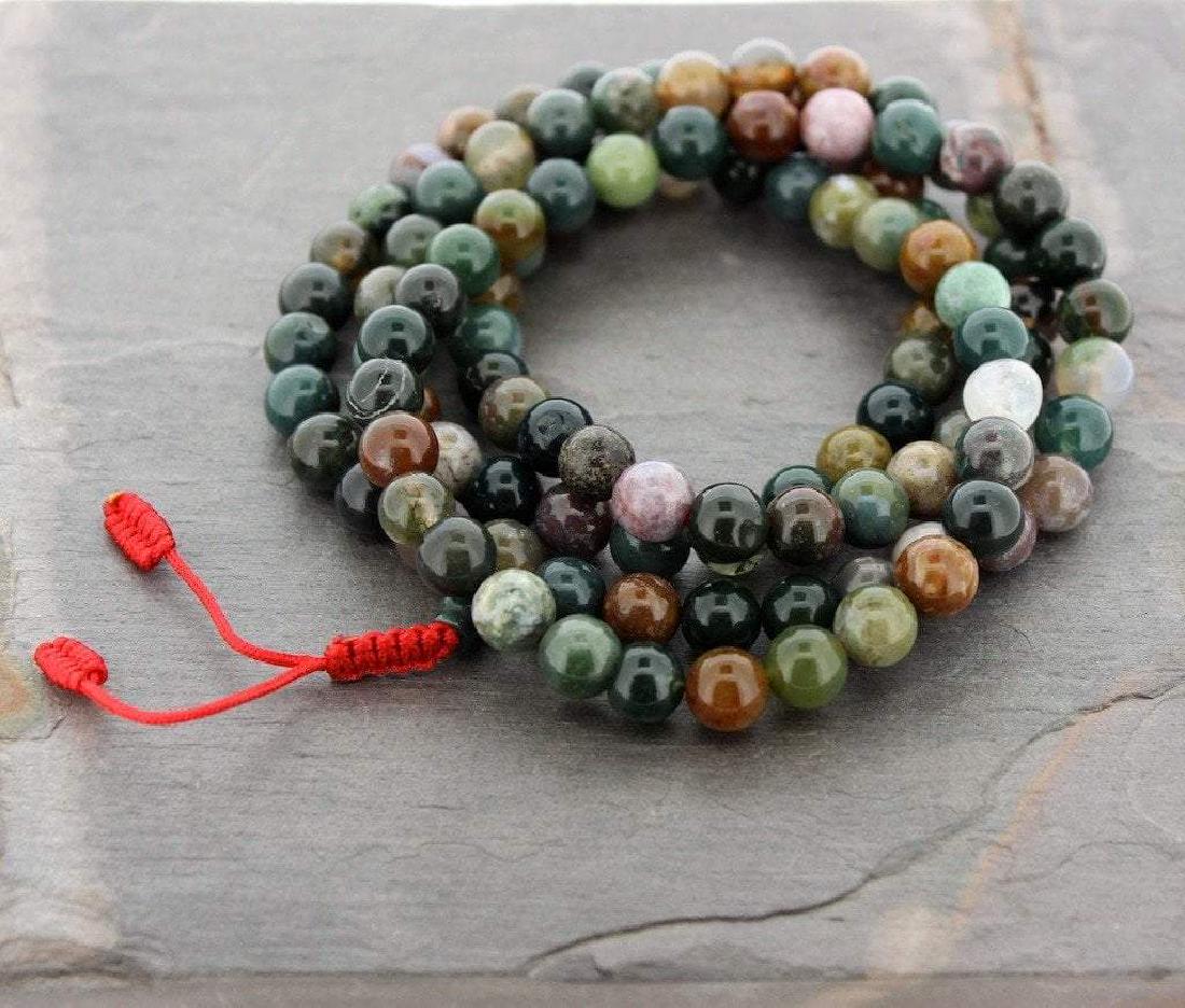 FANCY JASPER TIBETAN 108 BEAD MALA (1 of 1)