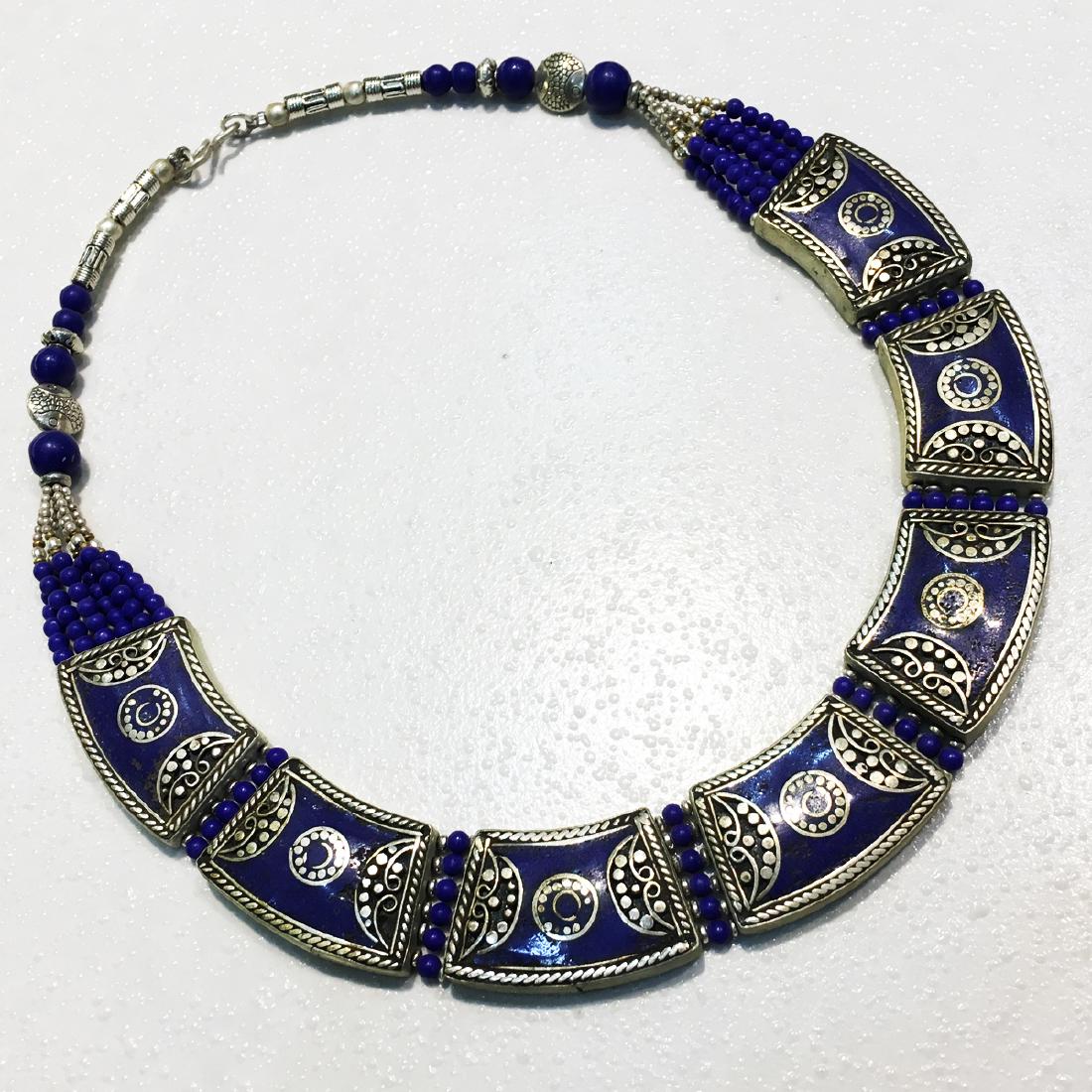 Tibetan Blue Lapis Unique Handmade Necklace (1 of 1)