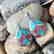 Turquoise & coral Bohemian Big Earring