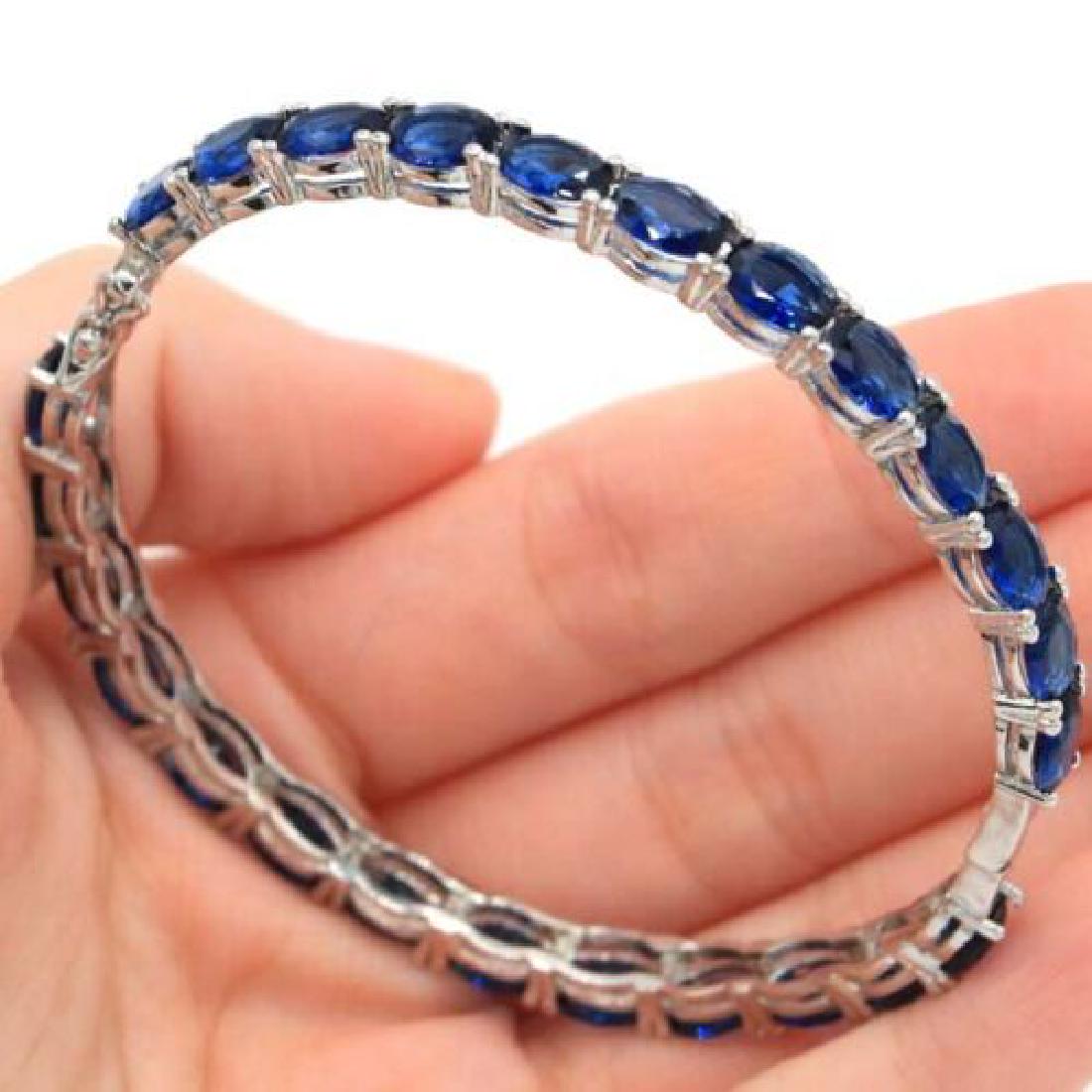 64x5mm Tanzanite Girls Sterling Silver Bangle Bracelet (1 of 2)