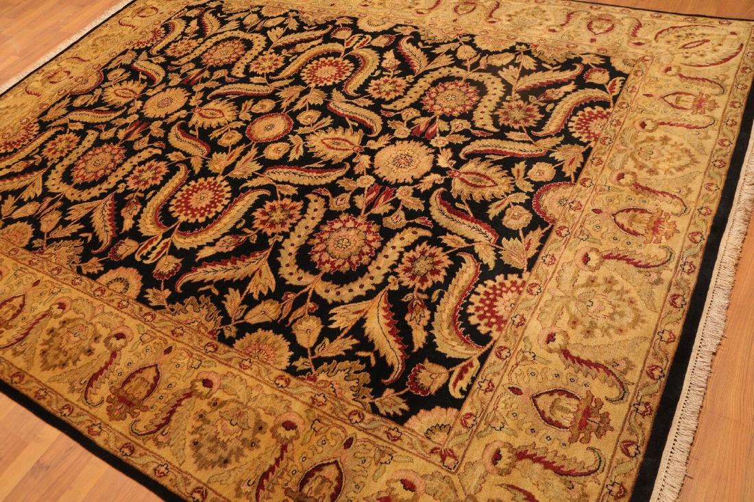 8' x 10’3" Hand Knotted 150 KPSI Agra Tea Wash Wool: This is a beautiful Black, Gold, Burgundy, Rust, Tan, Multi Color Hand Knotted 150 KPSI Agra Tea Wash Persian Area 100% Wool Rug. Tea-washing is a finishing touch to rugs that began in the 1990s when