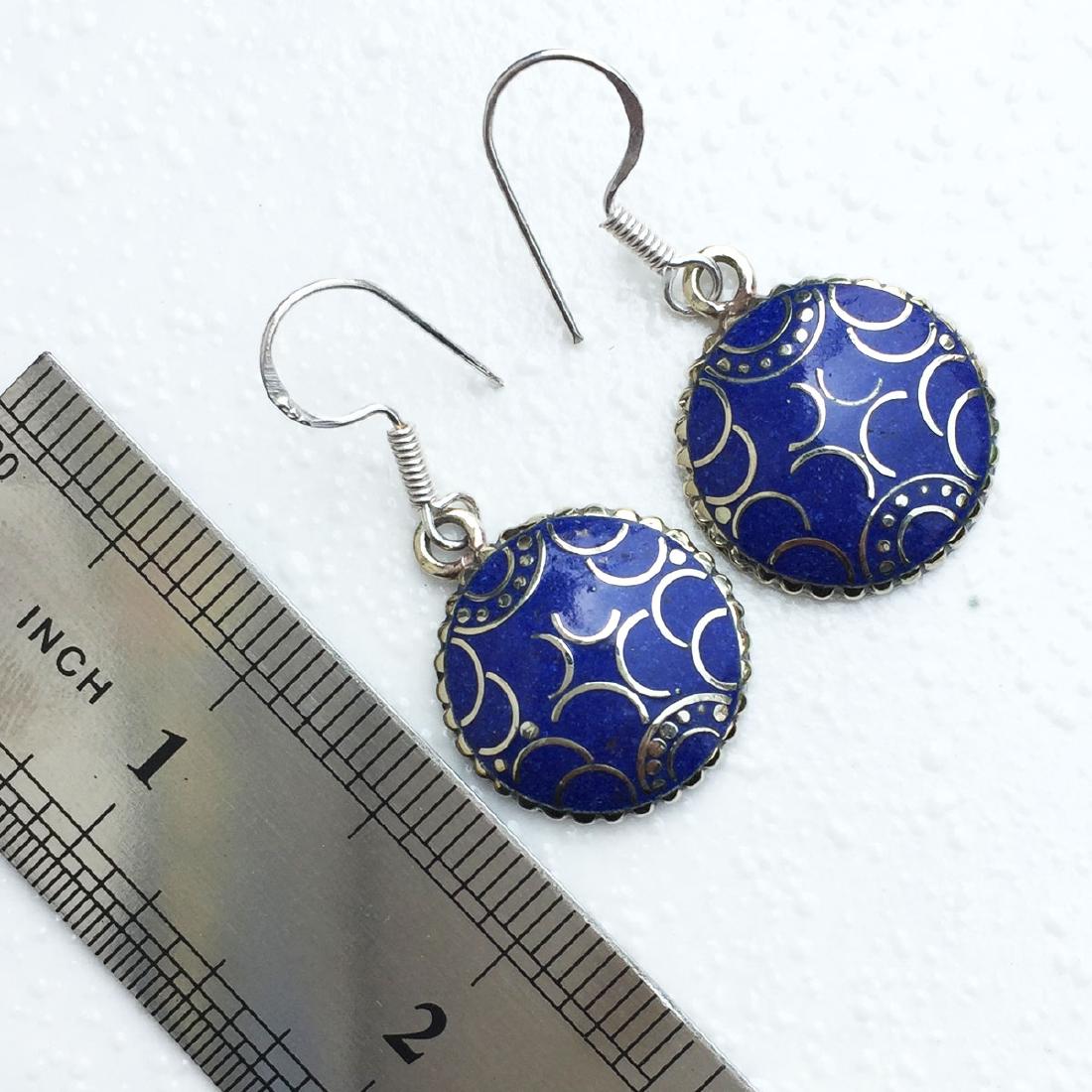 Buddhist Lapis Vintage Handmade Earrings: Tibetan Handmade Ethnic Earrings Main Stone: Turquoise, Coral & Lapis Metal: Tibetan Silver Weight: 12 Gram Approx Material: Stone Brand: Handmade Style: Bohemian Ethnic Origin: Tibetan Country/Region