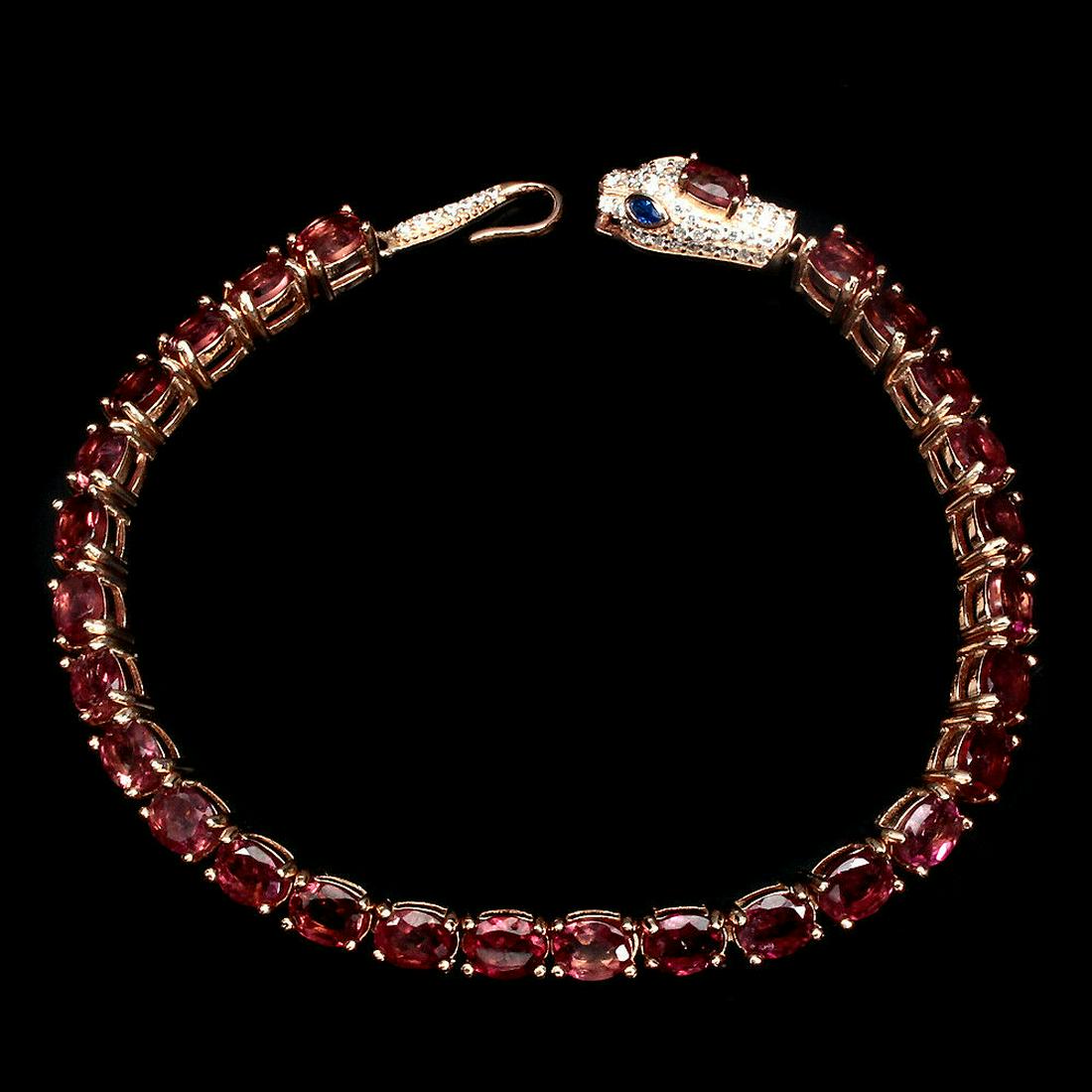 Sterling Silver 925 Rose Gold Pink Tourmaline Snake (1 of 3)