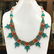 Vintage Tibetan Coral & Turquoise Beaded Necklace